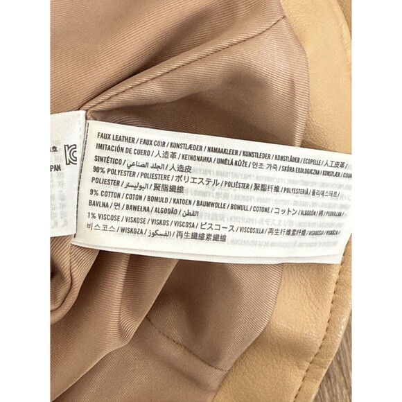 Abercrombie & Fitch Women's Vegan Leather Moto ShortJacket Light Tan Nubuck Sz S - Picture 14 of 16